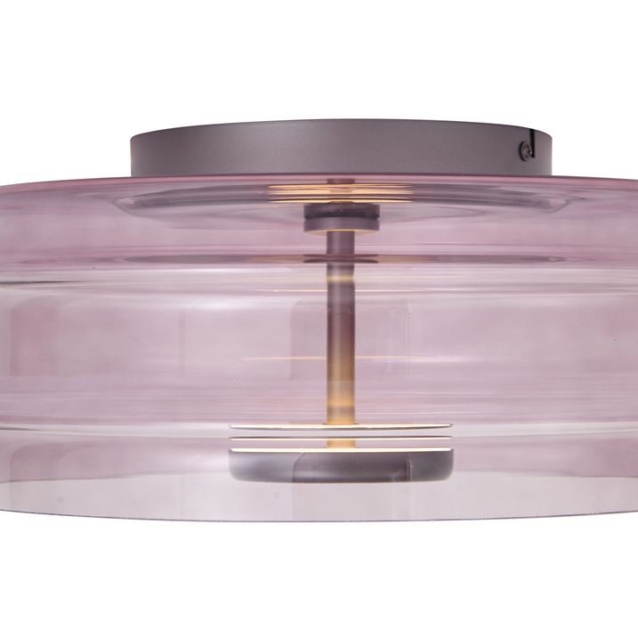 Design-Deckenleuchte Gunmetal mit violettem Glas inkl. LED 3-Stufen-Dimmbar - Meadow