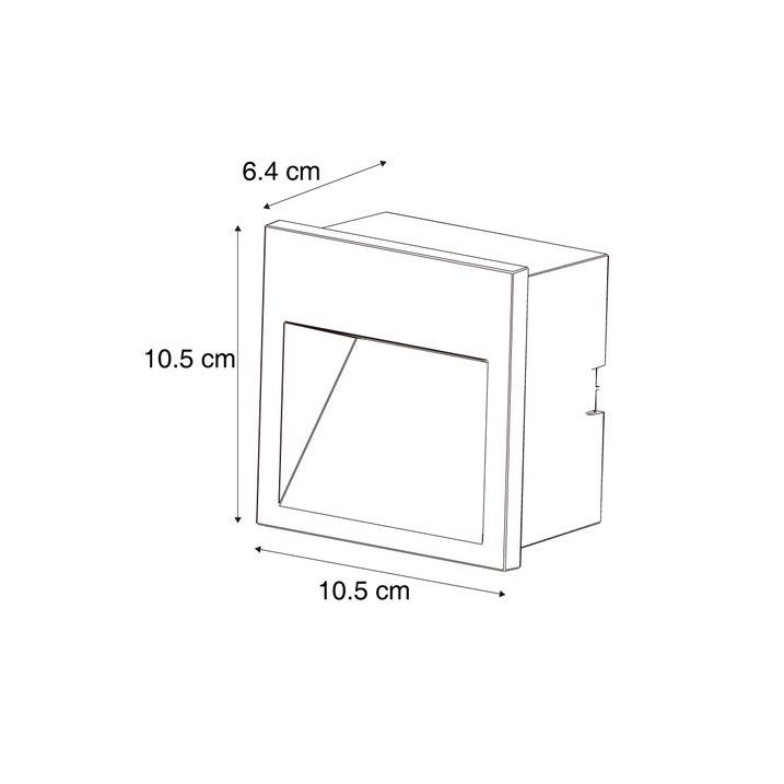 Lampada da parete moderna marrone ruggine quadrata incl. LED IP54 - Gem
