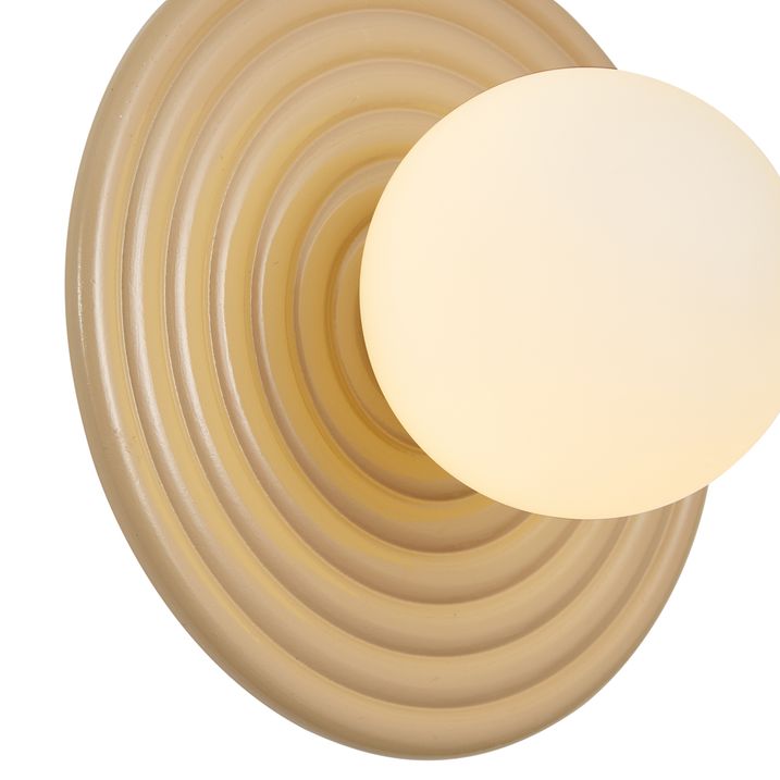 Retro Wall Lamp Taupe with Opal Round 20cm IP44 - Lila