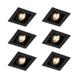 Set od 6 modernih ugradnih reflektora crne boje podesivih - Oneon 70