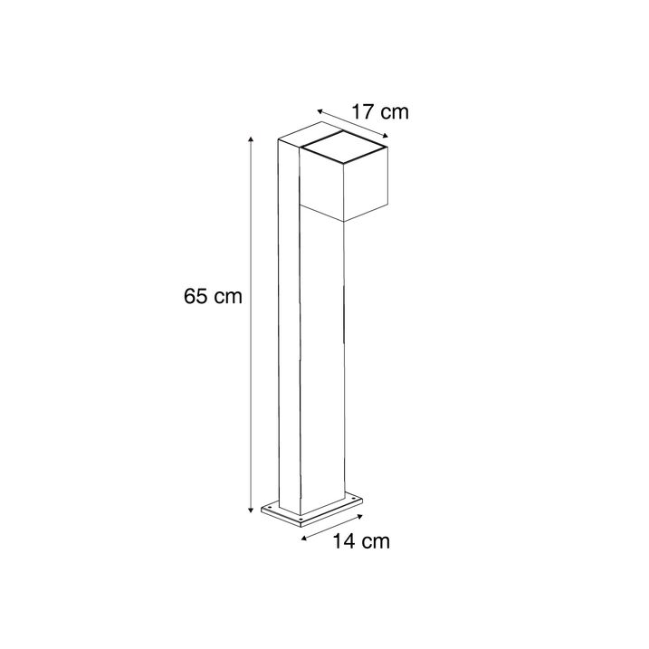 Lámpara de exterior marrón óxido de 65 cm con LED IP64, luz tenue y solar - Charlene