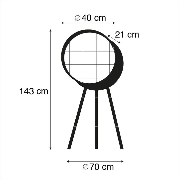Vintage Floor Lamp on Bamboo Tripod Green with Copper - Barrel