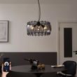 Lampa-suspendată-inteligentă-neagră-cu-sticlă-fumurie-rotundă-cu-6-lumini,-inclusiv-WiFi-C35---Mochan