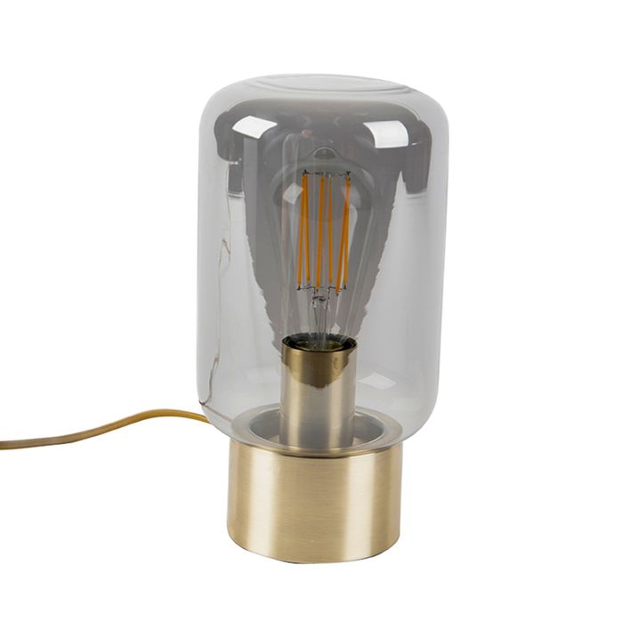 Lampă de masă de design din alamă cu sticlă fumurie - Bliss Cute
