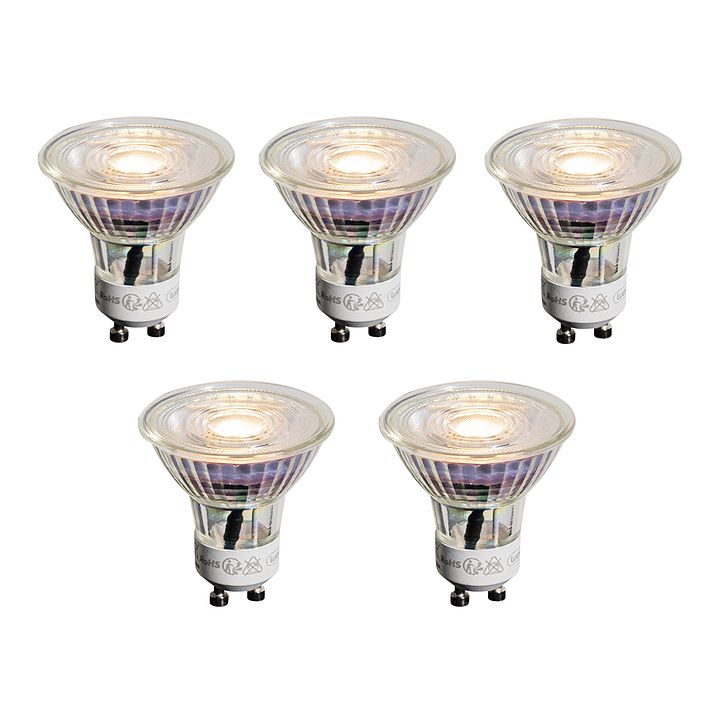 5er-Set GU10 50mm LED-Leuchtmittel klar 3,5W 330 lm 3000K