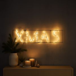 Božićna zidna lampa crna XMAS uklj. LED sa tajmerom IP44 - Yoro