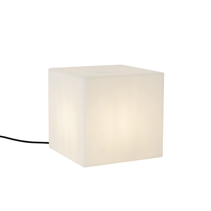 Sæt med 2 udendørs gulvlamper hvide 30 og 38 cm firkantede IP44 - Nura