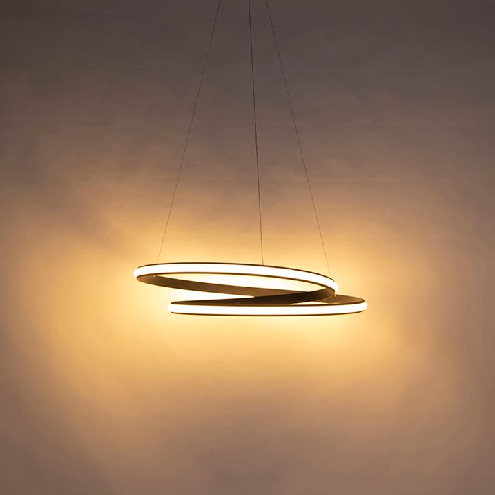 Modern függőlámpa fekete 74 cm LED-del - Rowan