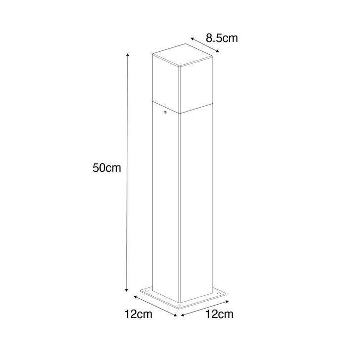 Lampada da esterno 50 cm grigia con picchetto a terra e manicotto per cavi - Denmark