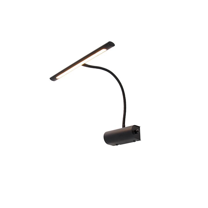 Applique murale design noire 32 cm avec LED et variateur - Tableau