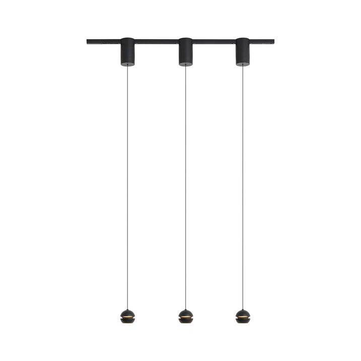 Moderne skinnesystem med 3 Easylift pendellamper svart 1-fase - Slimline Tira