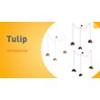 Lampă-suspendată-de-design-roșie-cu-sticlă-opală-3-lumini---Tulip