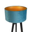 Lampa-podłogowa-trójnóg-czarna-z-niebieskim-kloszem-i-złotem-50-cm---Puros