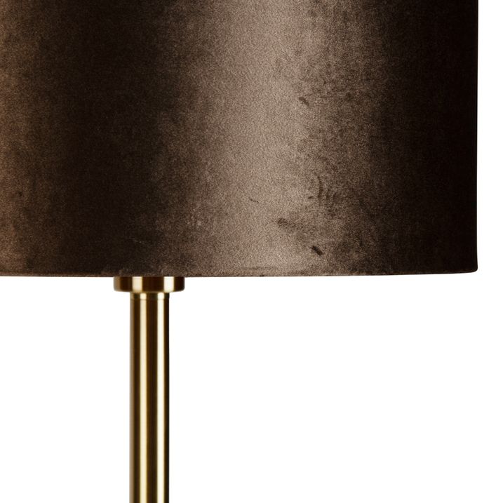 Podna svjetiljka mesingana s baršunastom nijansom smeđe boje 40 cm - Simplo