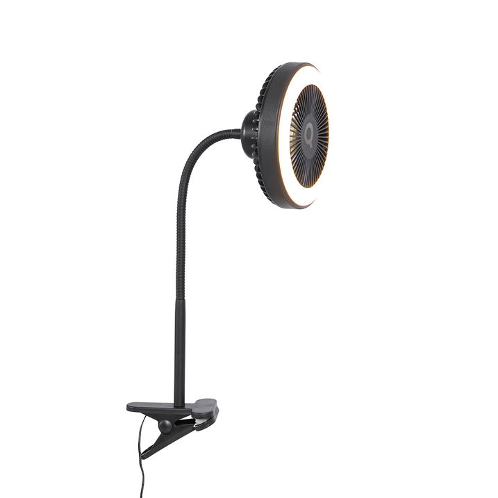 Stolný ventilátor čierny vrátane LED 2700K - Dores