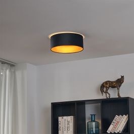 Moderne Deckenleuchte schwarz Samt 40cm inkl. LED 3-Stufen-Dimmbar - Sue