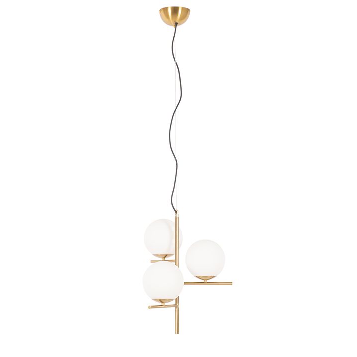 Art Deco ripplambi kuld opal klaasiga 3-valgusti - Flore
