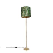 Vloerlamp-messing-met-pauw-kap-40-cm---Simplo