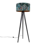 Lattiavalaisin-kolmijalka-musta-varjostimella-Peacock-50-cm---Tripod-Classic