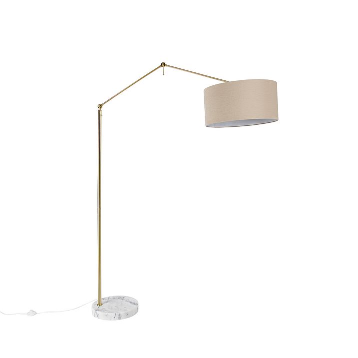 Stojaca lampa zlatá so svetlohnedým tienidlom 50 cm nastaviteľná - Editor