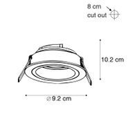 Set-of-6-Recessed-Spotlights-Round-Black-with-Gold-Rotatable-and-Tiltable---Chuck