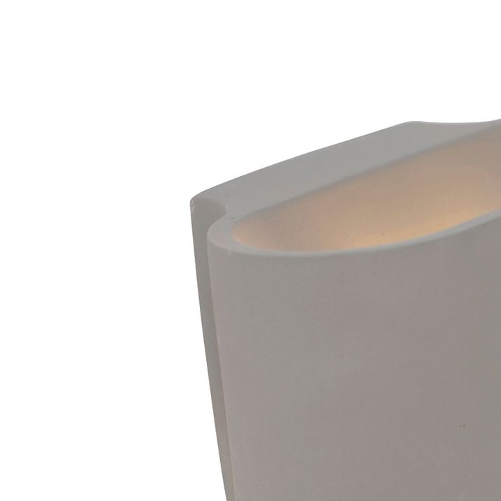 Rustikk oval vegglampe betong - Arles
