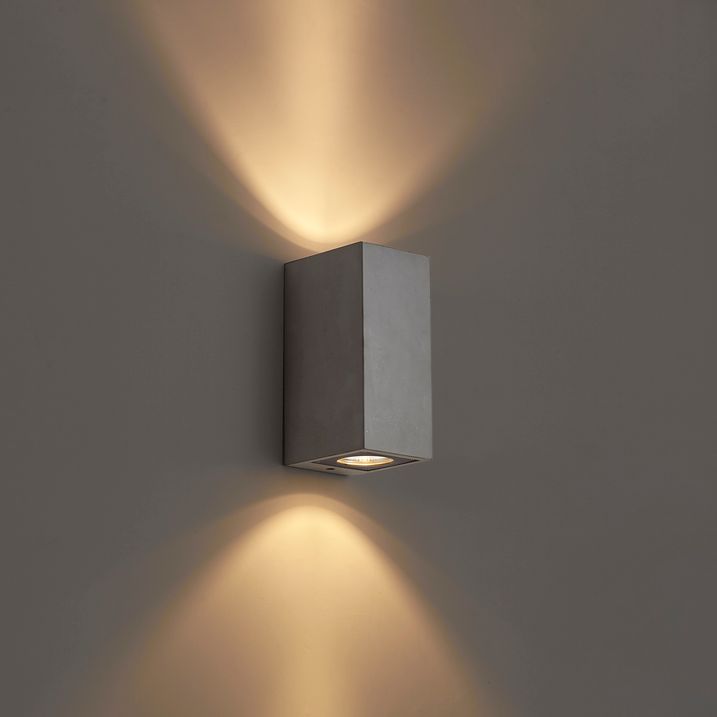 Lampada da parete moderna da esterno grigia a 2 luci IP44 - Pompei