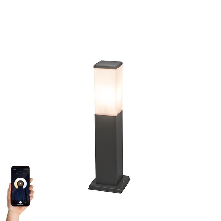 Pametna zunanja svetilka temno siva 45 cm, vključno z WiFi P45 - Malios