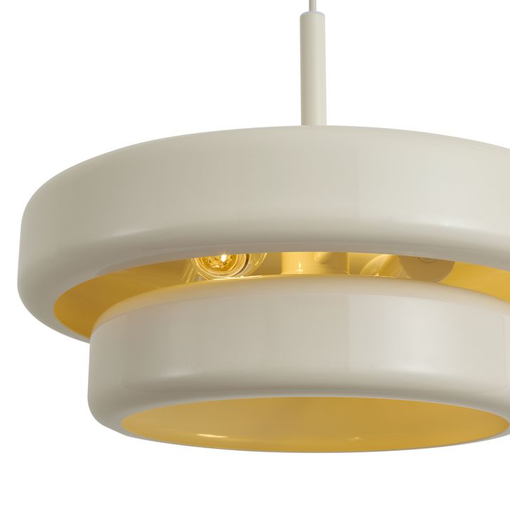 Retro hanglamp beige met metalen kap - Ophelia