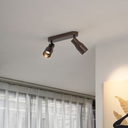 Spot encastré rond bronze foncé GU10 50 mm 2 lumières - Stanley