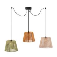 Spoljna-viseća-lampa-crna-sa-raznobojnim-abažurima-od-užeta-3-svetla-IP44---Cava-Jayla