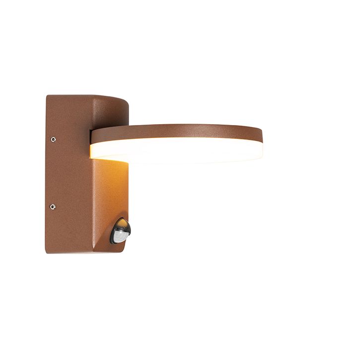 Lampada da parete per esterni marrone ruggine incl. LED IP54 sensore di movimento - Esmee