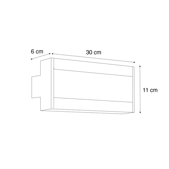 Moderne vegglampe svart 30 cm inkl. LED CCT IP54 - Vanya