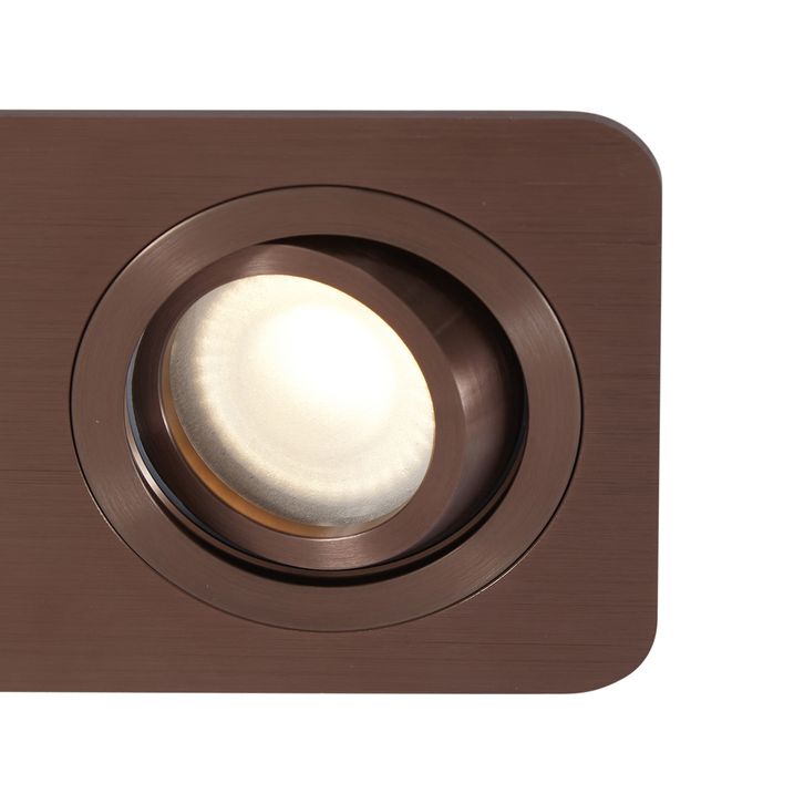 Rounded Recessed Spotlight Dark Bronze GU10 50mm Rotatable and Tiltable IP44 2-Lights - Alberto