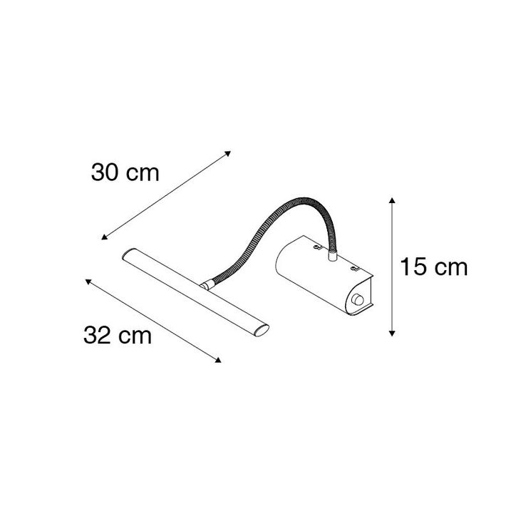 Applique murale design noire 32 cm avec LED et variateur - Tableau
