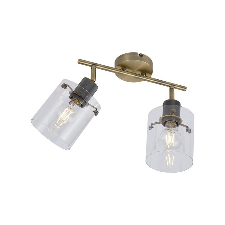 Faretto da soffitto di design bronzo con vetro trasparente 2 luci - Domo
