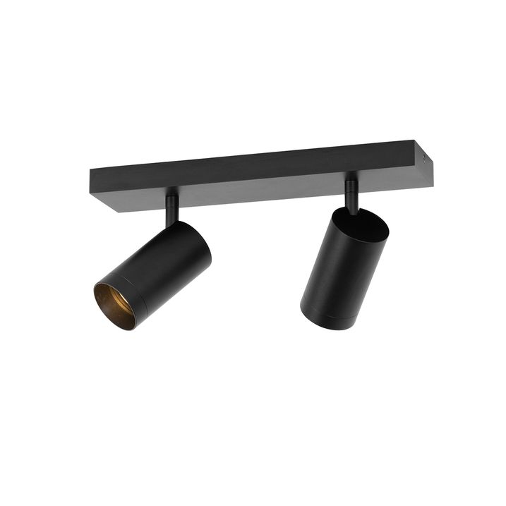 Faretto da soffitto moderno nero regolabile a 2 luci - Jeana Luxe