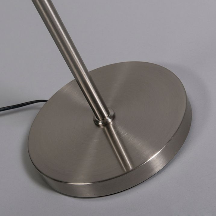 Moderne vloerlamp staal met witte kap - VT