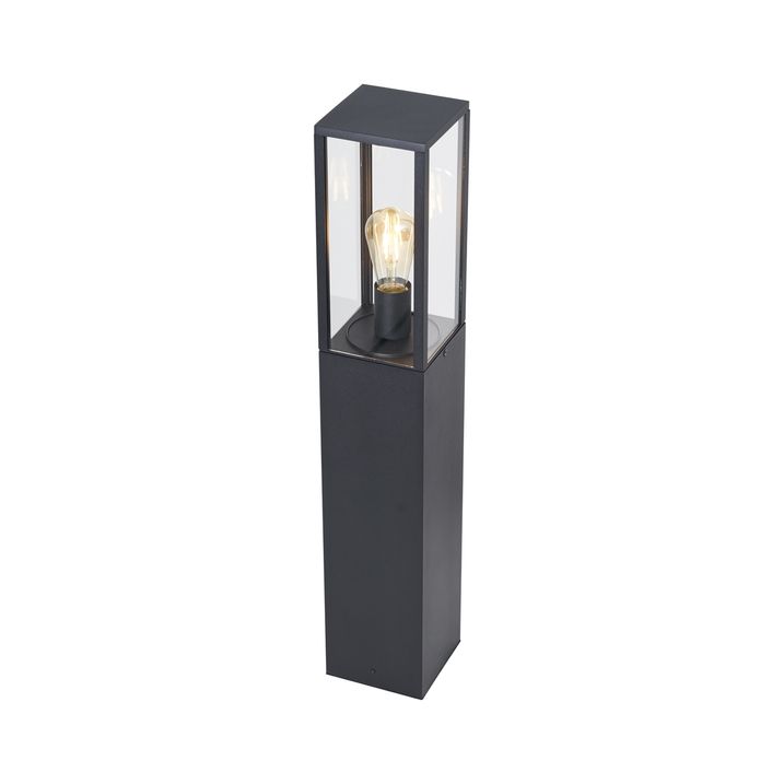 Moderna spoljna podna lampa crna 80cm sa utičnicom IP44 - Charlois