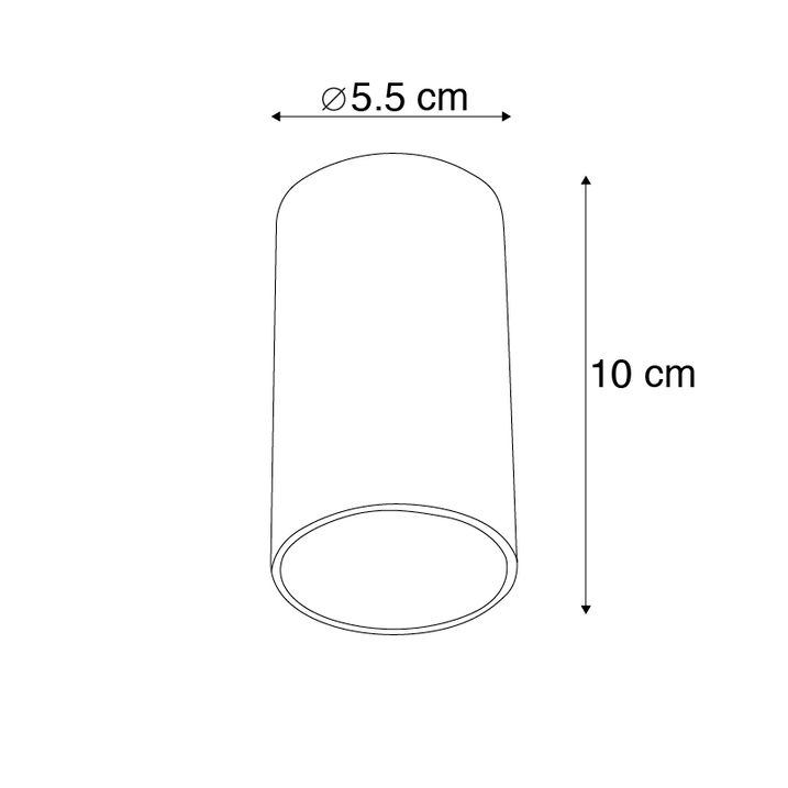 4 darabos modern, felületre szerelhető spotlámpa szett fekete 5,5 cm GU10 50 mm - Tuba