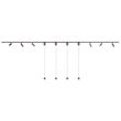 Moderne-skinnesystem-med-6-spots-og-4-pendellamper-Easylift-mørk-bronze-1-faset---Slimline-Uzzy-Tira