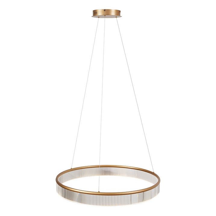 Sodobna viseča svetilka medenina 78cm vklj. LED 3-stopenjsko zatemnjevanje - Anello Chandelier