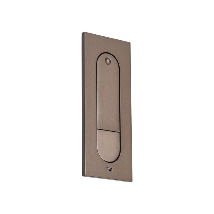 Zestaw 2 nowoczesnych lamp ściennych ciemny brąz z LED i portem USB-C - Hilton