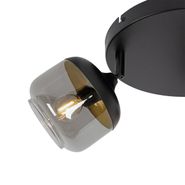 Spotlight-de-design-negru-cu-auriu-și-sticlă-fumurie-3-lumini-rotund---Kyan