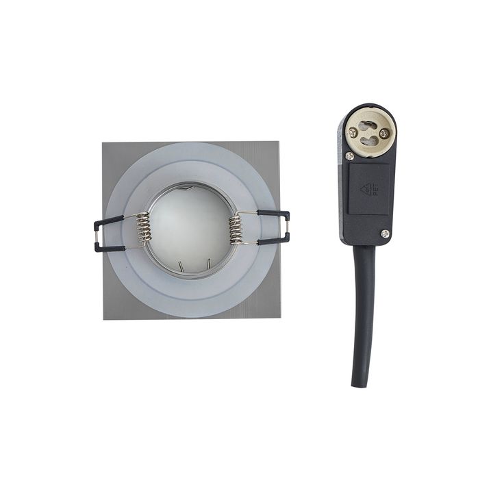 Nowoczesny reflektor wpuszczany Gunmetal Kwadratowy IP44 - Qure