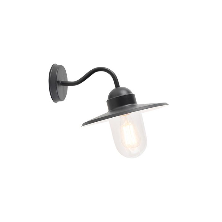 Inteligentná rustikálna nástenná lampa antracit IP44 vrátane wifi E27 - Kansas