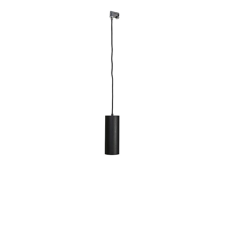 Designové závěsné svítidlo černé vč. 3-fázového kolejnicového adaptéru - 3-fázové Tubo