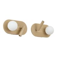 Komplet-2-retro-stenskih-svetilk-taupe,-vključno-z-LED,-3-stopenjsko-zatemnilne-in-USB-C---Lila
