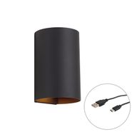 Modern-Wall-Lamp-Black-Incl.-LED-3-Step-Dimmable-and-Rechargeable---Sabbir