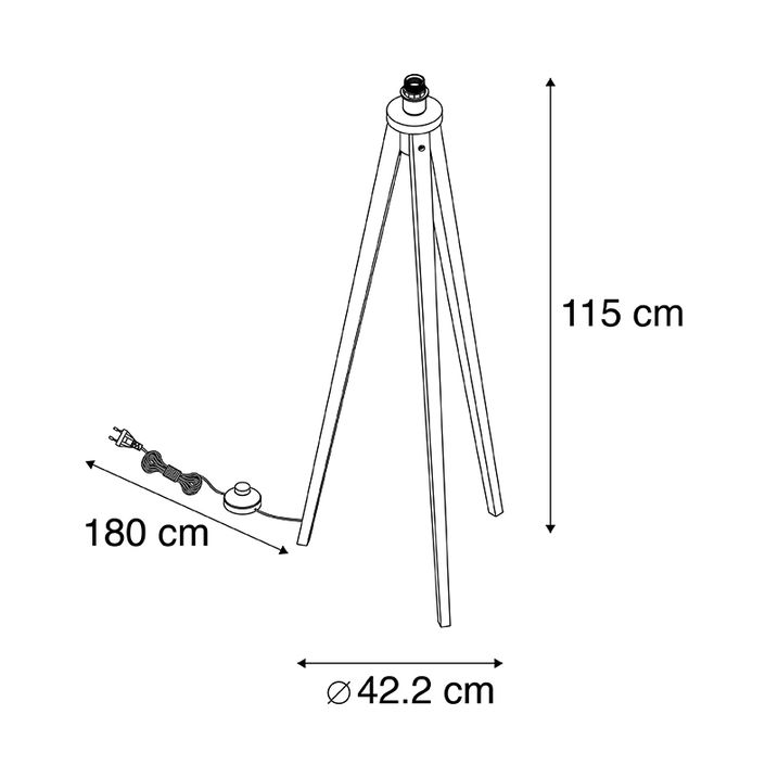 Rustic Tripod Floor Lamp Black - Tripod Classic